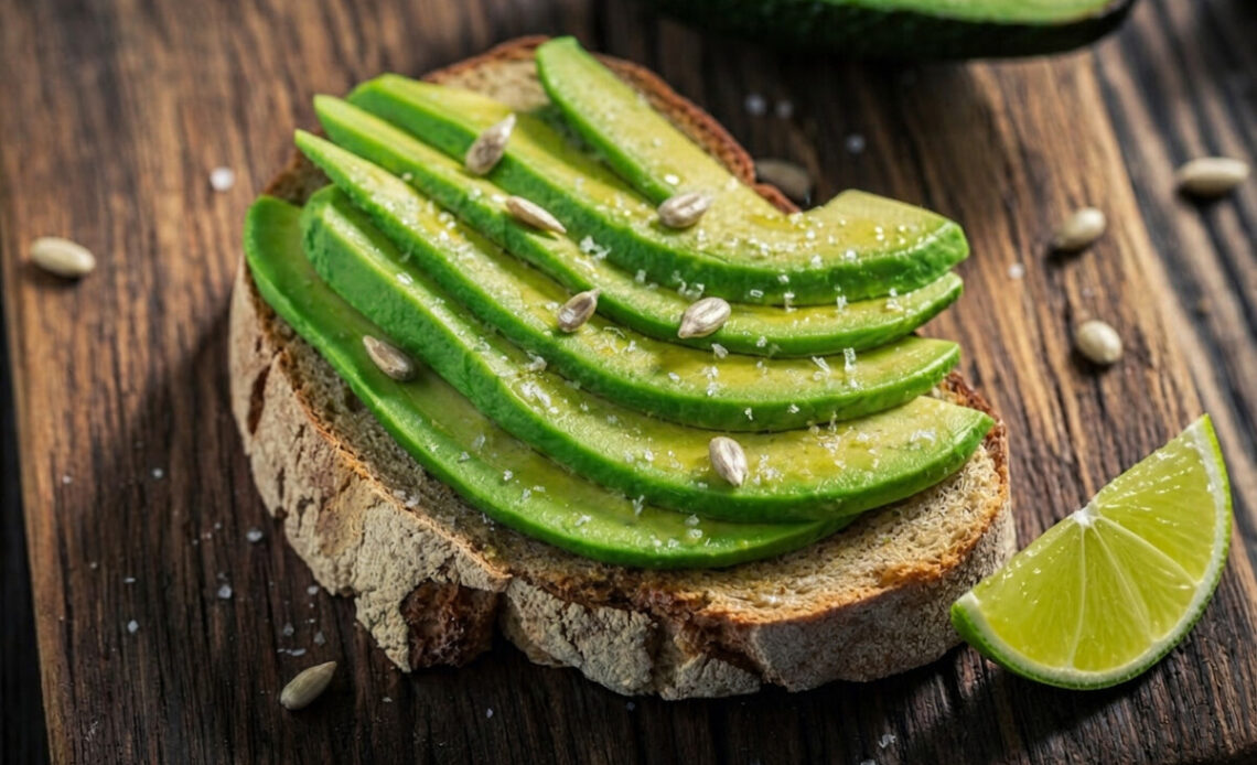 Avocado toast with sunflower seeds