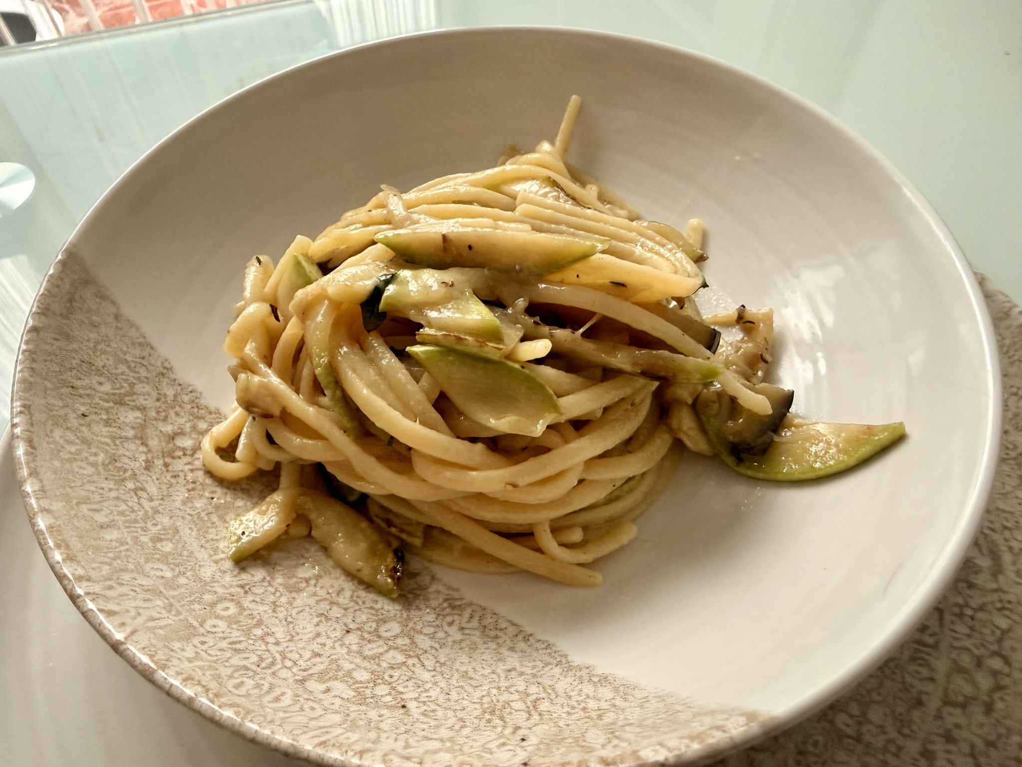 Linguini with grilled vegetables