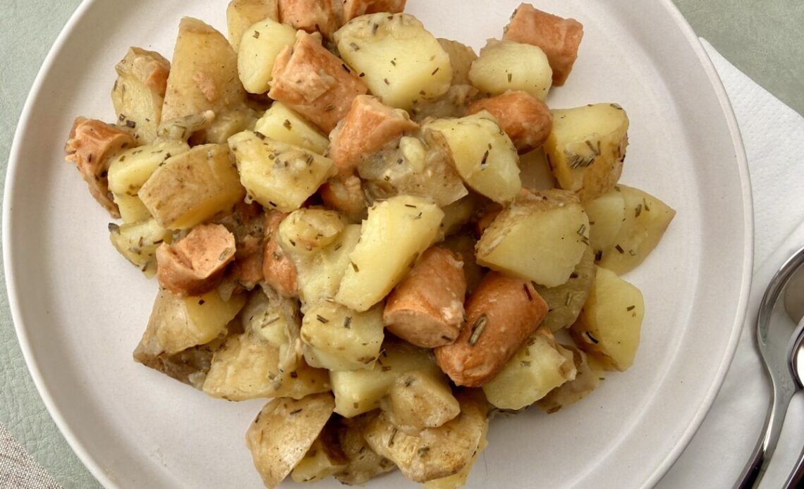 Dog and potatoes
