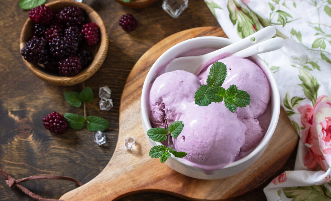Blackberry frozen yogurt