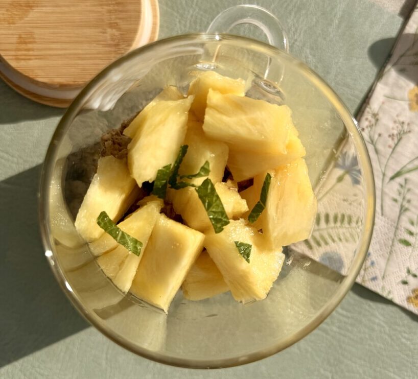 Pineapple and lime yogurt parfait