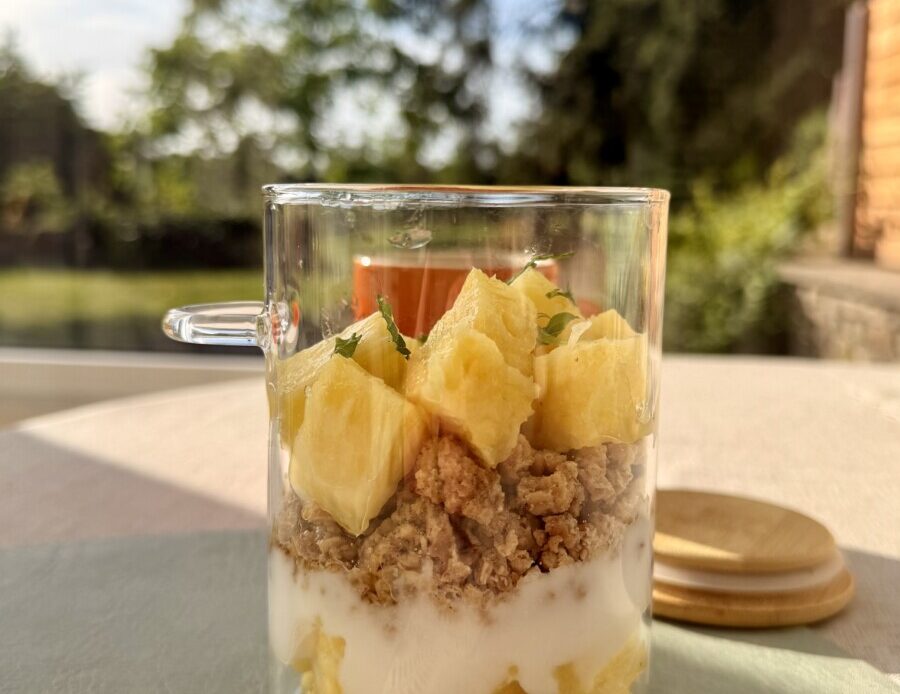 Pineapple and lime parfait