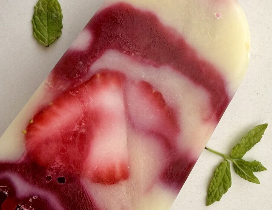 Red fruit iced pops