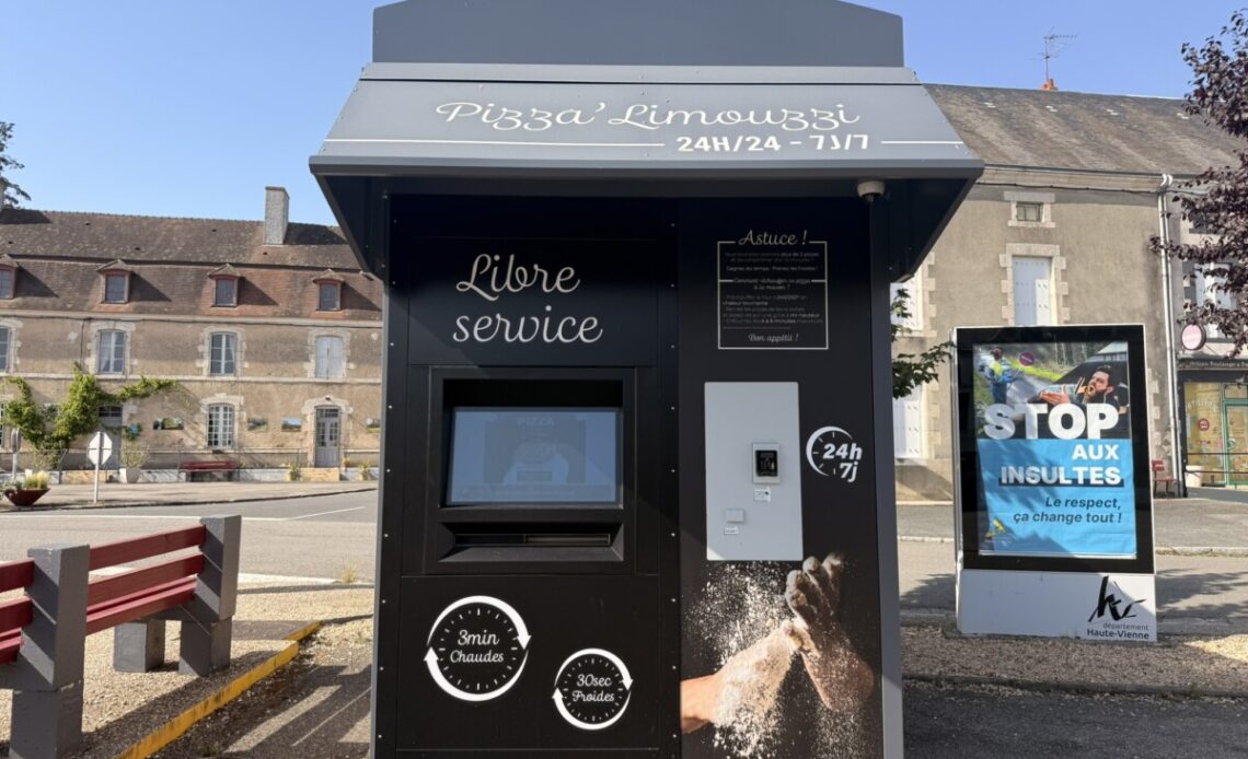 Pizza machine in a French village