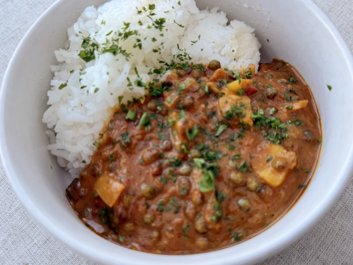 Lentil and zucchini dhal