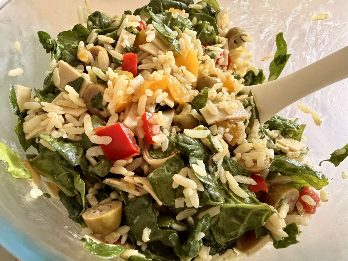 Spinach rice salad